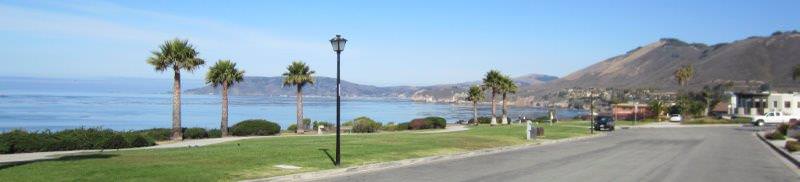 Beachcomber Pismo Beach Ca view of South Palisades Park and Port San Luis Avila Beach